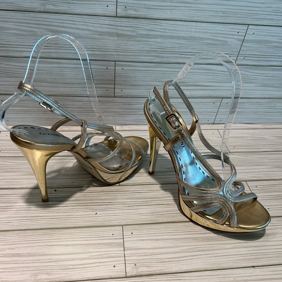 Gianni Bini Mirrored Strappy Platform Heels - Picture 6 of 7